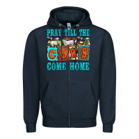 Navy pray till the cows come home olivia Zipper Hoodie - OliviaCreatesArt