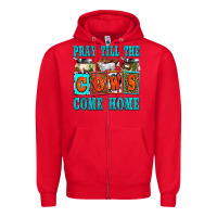 Red pray till the cows come home olivia Zipper Hoodie - OliviaCreatesArt