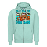 Seafoam pray till the cows come home olivia Zipper Hoodie - OliviaCreatesArt