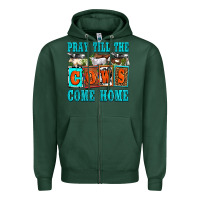 Sports Green pray till the cows come home olivia Zipper Hoodie - OliviaCreatesArt