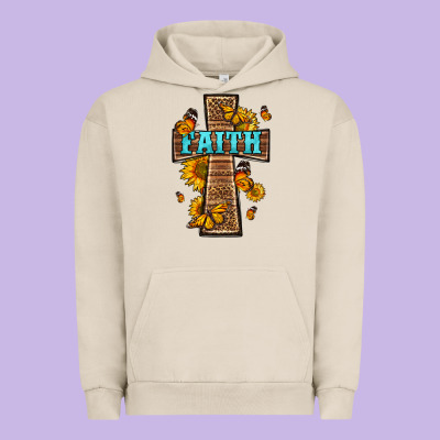 Western Faith Cross Butterfly Urban Hoodie Designed By Lillyallendesigns