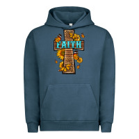 Pigment Midnight Navy Western Faith Cross Butterfly Urban Hoodie - LillyAllenDesigns