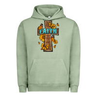Pigment Oil Green Western Faith Cross Butterfly Urban Hoodie - LillyAllenDesigns