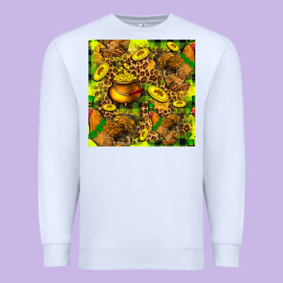 St. Patrick's Chicken With Pot Of Gold Premium Sweatshirt Designed By Fadigitalartstudio