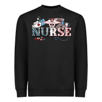 Black American Nurse 4th of july Heavyweight Sweatshirt - HowdyJamesFarm
