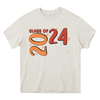 Cream custom class of 2024 name of school font  super sn Heavy Core Tee - MaliasSmallBusiness