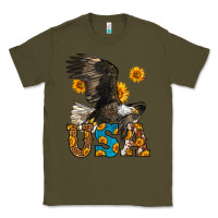 Army Green Western Usa Eagle 4th of July Classic Tee - LillyAllenDesigns
