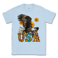 Dusty Blue Western Usa Eagle 4th of July Classic Tee - LillyAllenDesigns