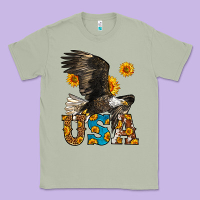 Western Usa Eagle 4th Of July Classic Tee Designed By Lillyallendesigns