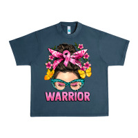 Midnight Navy cancer warrior messy bun Urban Heavy Tee - BarkalooDesign
