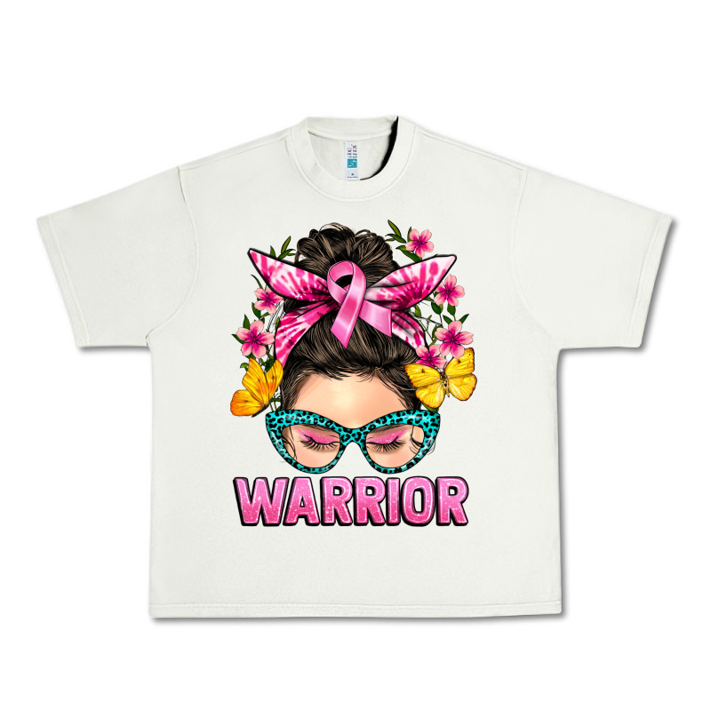 Cancer Warrior Messy Bun Urban Heavy Tee by BarkalooDesign | Teevron