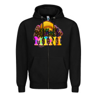 Black softball mini Zipper Hoodie - OliviaCreatesArt