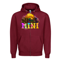 Burgundy softball mini Zipper Hoodie - OliviaCreatesArt