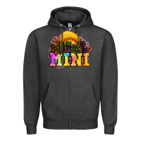 Charcoal Heather softball mini Zipper Hoodie - OliviaCreatesArt
