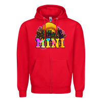 Red softball mini Zipper Hoodie - OliviaCreatesArt