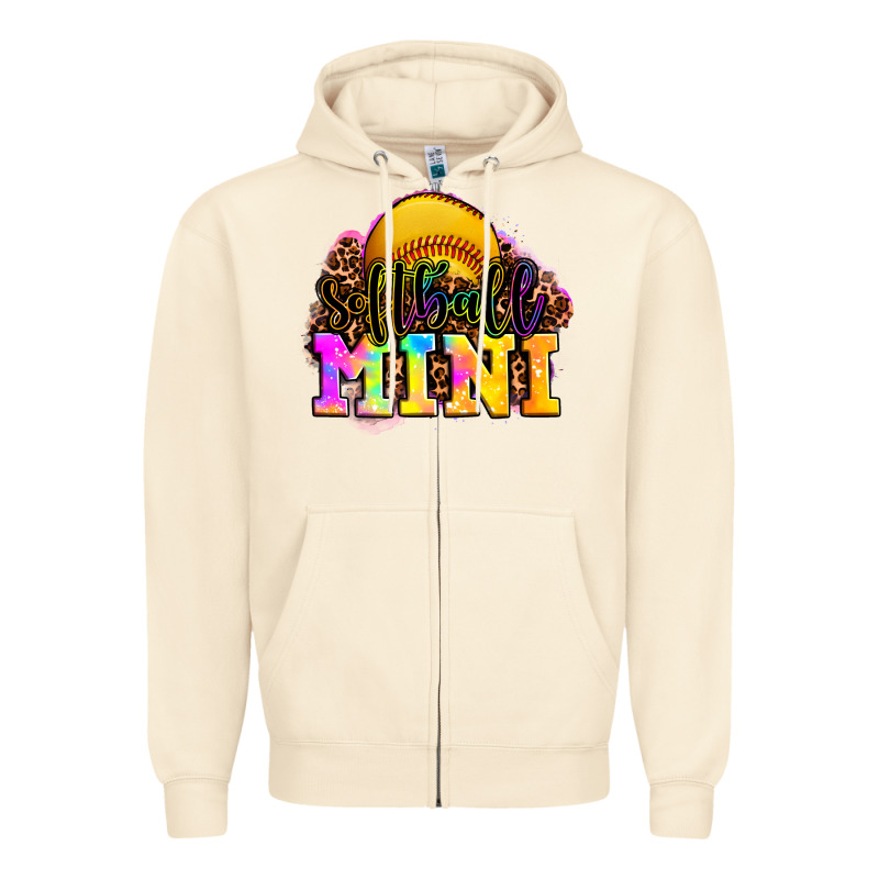 Softball Mini Zipper Hoodie by OliviaCreatesArt | Teevron