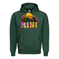 Sports Green softball mini Zipper Hoodie - OliviaCreatesArt