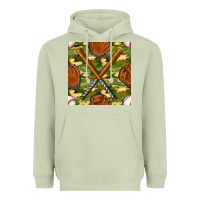 Matcha baseball bat and gloves with camouflage seamless pattern Heavyweight Hoodie - BundleAndBundleShop