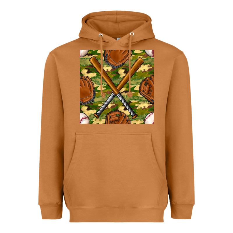 Baseball Bat And Gloves With Camouflage Seamless Pattern Heavyweight Hoodie by BundleAndBundleShop | Teevron