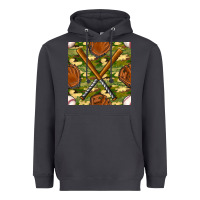 Smoke baseball bat and gloves with camouflage seamless pattern Heavyweight Hoodie - BundleAndBundleShop