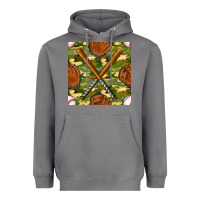 Storm baseball bat and gloves with camouflage seamless pattern Heavyweight Hoodie - BundleAndBundleShop