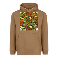 Toasted Coconut baseball bat and gloves with camouflage seamless pattern Heavyweight Hoodie - BundleAndBundleShop