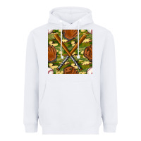 White baseball bat and gloves with camouflage seamless pattern Heavyweight Hoodie - BundleAndBundleShop