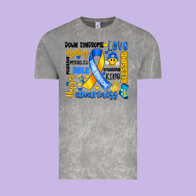 Down Syndrome Awareness Typography Vintage Tee Designed By Artiststas