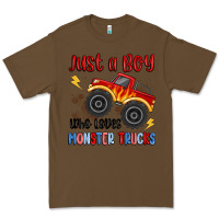 Cacao just a boy who loves monster trucks Premium Tee - MaliasSmallBusiness