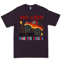 Plum just a boy who loves monster trucks Premium Tee - MaliasSmallBusiness
