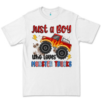 White just a boy who loves monster trucks Premium Tee - MaliasSmallBusiness