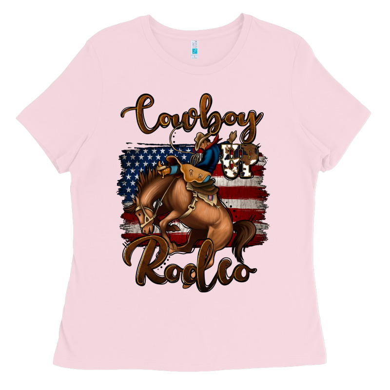 Cowboy Up Rodeo Bucking Bronco Ladies Tee by Jasminsmagicworld | Teevron