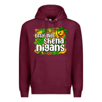 Burgundy St. Patrick's Little miss shenanigans Premium Hoodie - OliviaCreatesArt