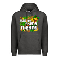 Charcoal Heather St. Patrick's Little miss shenanigans Premium Hoodie - OliviaCreatesArt