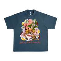 Midnight Navy just a girl who loves tea gnome Urban Heavy Tee - BarkalooDesign