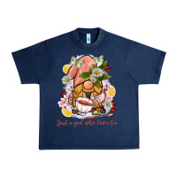 Navy just a girl who loves tea gnome Urban Heavy Tee - BarkalooDesign