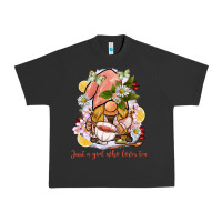 Pigment Black just a girl who loves tea gnome Urban Heavy Tee - BarkalooDesign