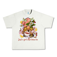 Pistachio just a girl who loves tea gnome Urban Heavy Tee - BarkalooDesign