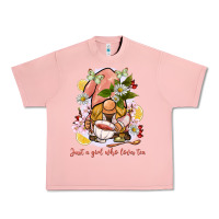 Salmon just a girl who loves tea gnome Urban Heavy Tee - BarkalooDesign