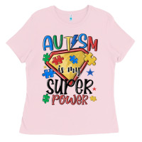 Bubblegum Pink autism is my super power Ladies Tee - MaliasSmallBusiness