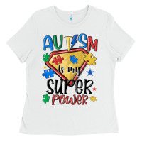 White autism is my super power Ladies Tee - MaliasSmallBusiness
