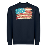 Navy American flag with leopard Heavyweight Sweatshirt - HowdyJamesFarm
