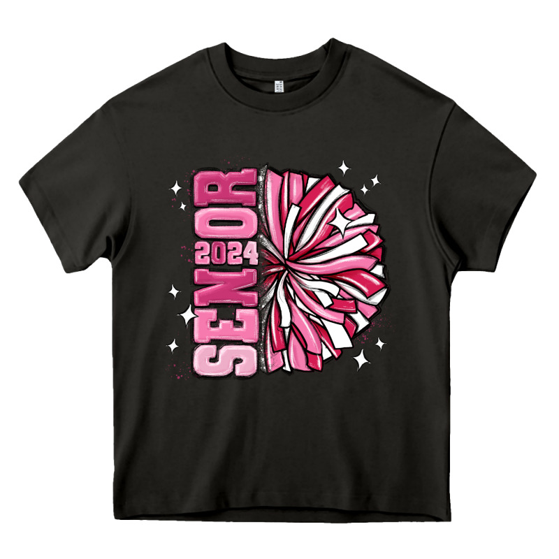 Senior 2024 Pink Cheer Heavy Core Tee by MaliasSmallBusiness | Teevron