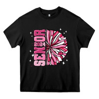 Black senior 2024 pink cheer Heavy Core Tee - MaliasSmallBusiness