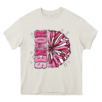 Cream senior 2024 pink cheer Heavy Core Tee - MaliasSmallBusiness