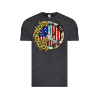 Vintage Black Peace sign Vintage Tee - JahusDesignShop