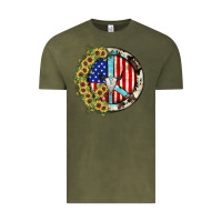 Vintage Olive Peace sign Vintage Tee - JahusDesignShop