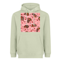 Matcha valentines day strawberries in cream seamless pattern Heavyweight Hoodie - BundleAndBundleShop