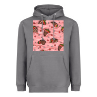 Storm valentines day strawberries in cream seamless pattern Heavyweight Hoodie - BundleAndBundleShop