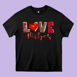 Love Vibes Heavy Core Tee Designed By Adodesignshop